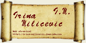 Irina Milićević vizit kartica
